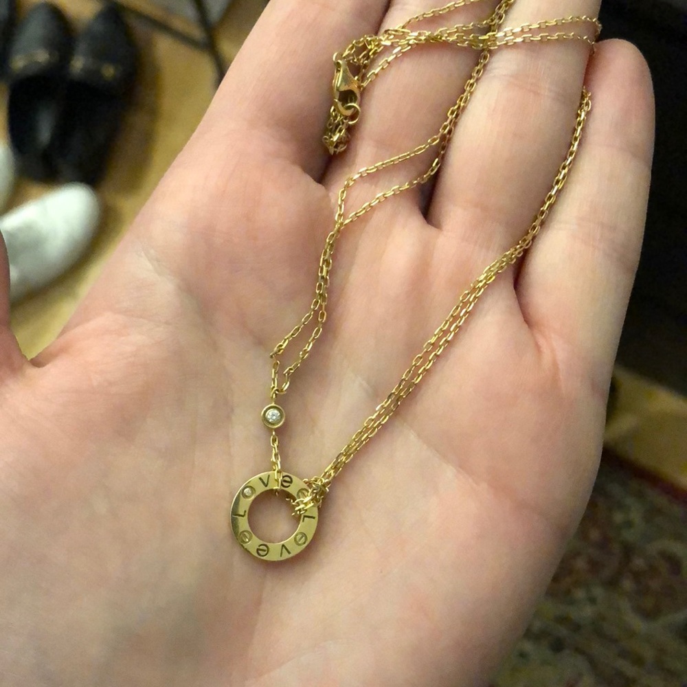 Cartier love necklace with diamond